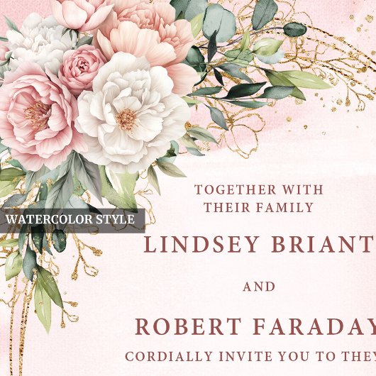 Classic Rose Gold Floral Greenery Wedding Program プログラム