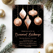 Classic Rose Gold Ornament Exchange Party 招待状