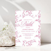 Classic Rose Pattern Floral Bridal Shower Invites 招待状