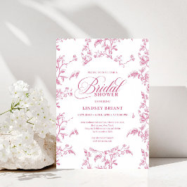Classic Rose Pattern Floral Bridal Shower Invites 招待状