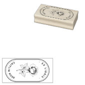 Classic Rose Wooden Ex Libris Art Stamp ラバースタンプ (押印)
