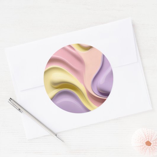 Classic round sticker in stylish graphic ラウンドシール (封筒)