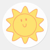 Classic Round Stickers (Cute Design) ラウンドシール (正面)