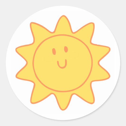 Classic Round Stickers (Cute Design) ラウンドシール (正面)