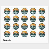 Classic Round Stickers – Denver Colorado Mountain ラウンドシール (シート)