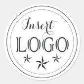 Classic Round Stickers Featuring Your Custom Logo ラウンドシール (正面)