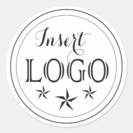Classic Round Stickers Featuring Your Custom Logo ラウンドシール