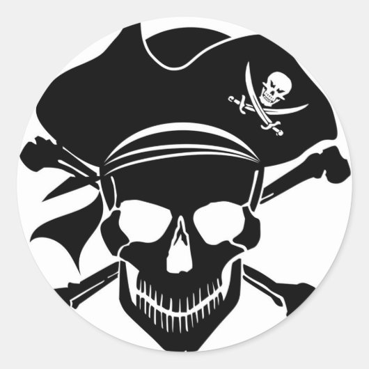 Classic Round Stickers – Skeleton Design ラウンドシール (正面)