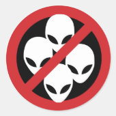 Classic Round Stickers – Space Alien Characters ラウンドシール (正面)