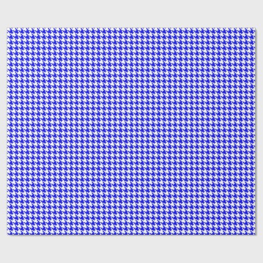 Classic Royal Blue and White Houndstooth Pattern  ラッピングペーパー (フラット)