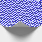 Classic Royal Blue and White Houndstooth Pattern  ラッピングペーパー (角)