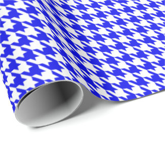 Classic Royal Blue and White Houndstooth Pattern  ラッピングペーパー