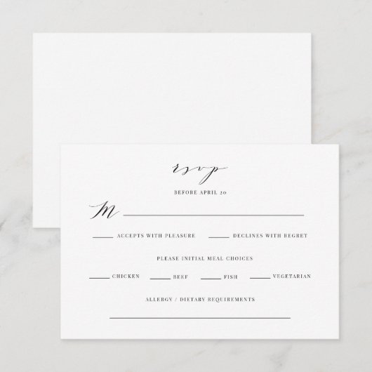 Classic RSVP Enclosure Card サンキューカード (正面/裏面)