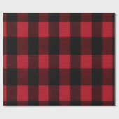Classic Rustic Red Black Crimson Plaid Pattern ラッピングペーパー (フラット)