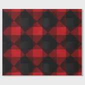 Classic Rustic Red Black Crimson Plaid Pattern ラッピングペーパー (フラット)
