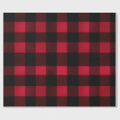 Classic Rustic Red Black Crimson Plaid Pattern ラッピングペーパー (フラット)