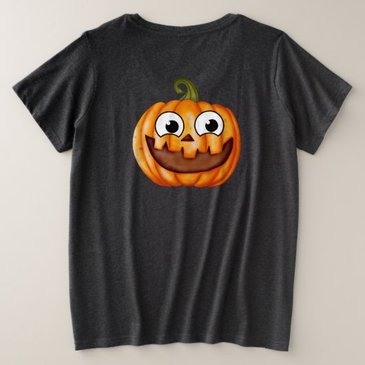classic rustic retro Happy pumpkin プラスサイズTシャツ (デザイン裏面)