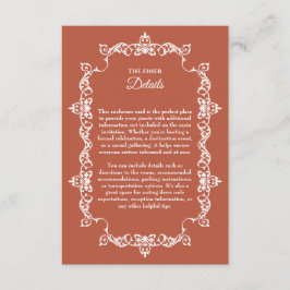 Classic Rustic Terracotta Ember Ornately Framed エンクロージャーカード