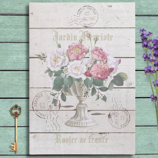 Classic rustic wood Vintage Ephemera Botanical 薄葉紙