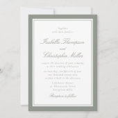 Classic Sage Border Formal Wedding Invitation 招待状 (正面)