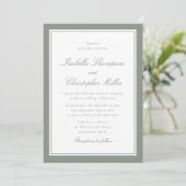 Classic Sage Border Formal Wedding Invitation 招待状 (スタンド正面)