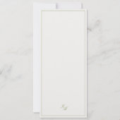 Classic Sage Green & Beige Striped Wedding Menu 招待状 (裏面)