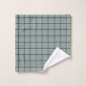 Classic Sage Green Blue Gray Tartan Plaid Pattern バスタオルセット (ウォッシュタオル)