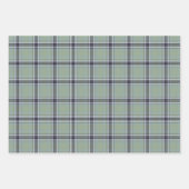 Classic Sage Green Blue Gray Tartan Plaid Pattern ラッピングペーパーシート (正面3)