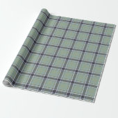 Classic Sage Green Blue Gray Tartan Plaid Pattern ラッピングペーパー (アンロールド)
