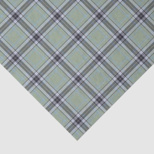 Classic Sage Green Blue Gray Tartan Plaid Pattern 薄葉紙 (詳細)