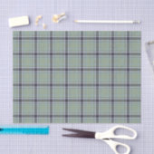 Classic Sage Green Blue Gray Tartan Plaid Pattern 薄葉紙 (クラフト)