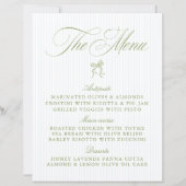 Classic Sage Green & Blue Striped Wedding Menu (正面)