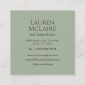 Classic Sage Green Business Branding コーリングカード (裏面)