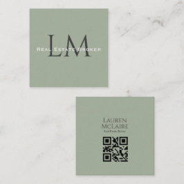 Classic Sage Green Business QR Branding コーリングカード