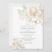 Classic Sage Green Floral Garden Wedding 招待状 (正面)