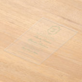 Classic Sage Green Floral Monogram Crest Wedding アクリル招待状 (レイダウン)