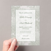 Classic Sage Green Landscape Toile Wedding アクリル招待状 (インサイチュ (ポータブル))