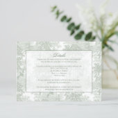 Classic Sage Green Landscape Toile Wedding エンクロージャーカード (スタンド正面)
