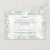 Classic Sage Green Landscape Toile Wedding エンクロージャーカード (正面)