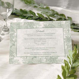 Classic Sage Green Landscape Toile Wedding エンクロージャーカード