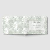 Classic Sage Green Landscape Toile Wedding ゲストブック (全面)