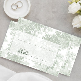 Classic Sage Green Landscape Toile Wedding プレイスカード