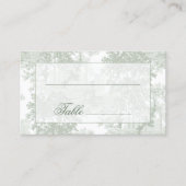 Classic Sage Green Landscape Toile Wedding プレイスカード (正面)