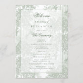 Classic Sage Green Landscape Toile Wedding プログラム (正面)