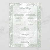 Classic Sage Green Landscape Toile Wedding プログラム (裏面)