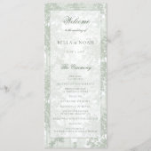 Classic Sage Green Landscape Toile Wedding プログラム (正面)