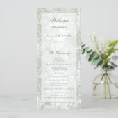 Classic Sage Green Landscape Toile Wedding プログラム (スタンド正面)
