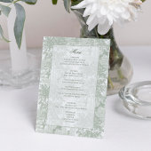 Classic Sage Green Landscape Toile Wedding メニュー