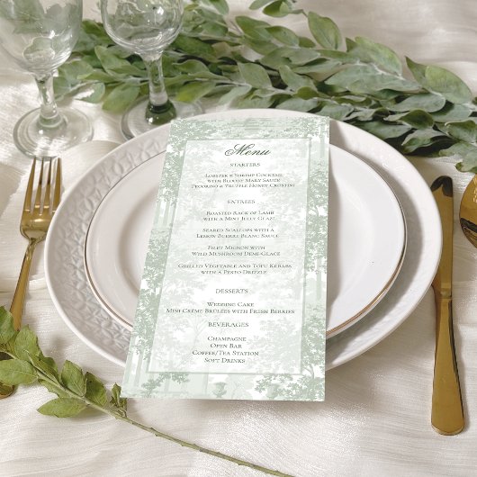 Classic Sage Green Landscape Toile Wedding メニュー