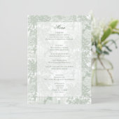 Classic Sage Green Landscape Toile Wedding メニュー (スタンド正面)
